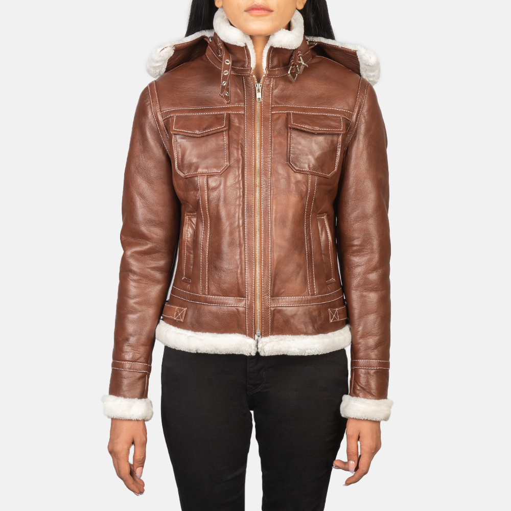 Women's+Fiona+Brown+Hooded+Shearling+Leather+Jacket+Close+Front-5-1652195374910