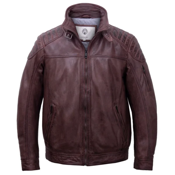 MAC: MEN'S BURGUNDY LEATHER JACKET