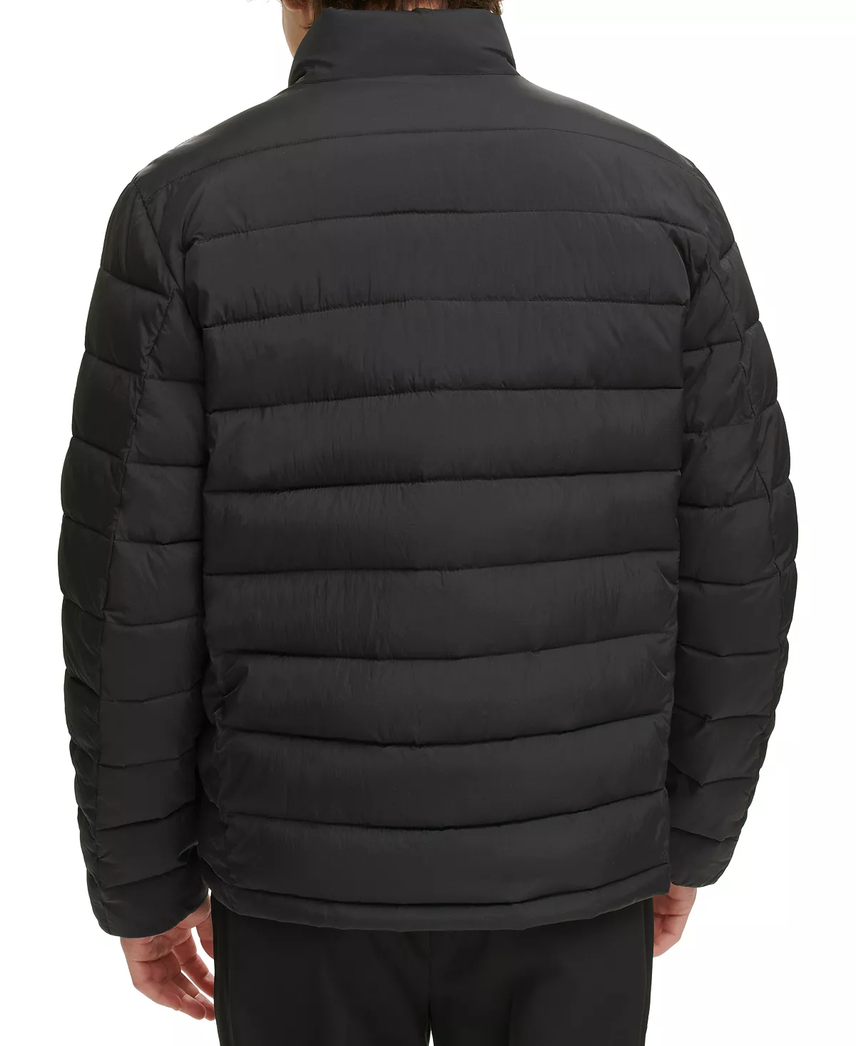 Men?s Quilted Full-Zip Stand Collar Puffer Jacket