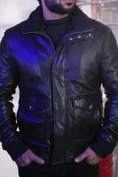 Squadron Black Leather Jacket