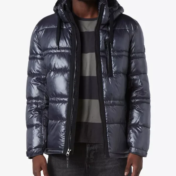 Men?s Gotham Super Wet Cire Puffer Jacket With Grosgrain Trim