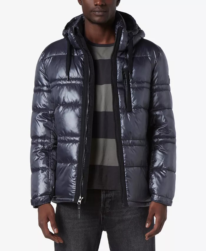 Men?s Gotham Super Wet Cire Puffer Jacket With Grosgrain Trim