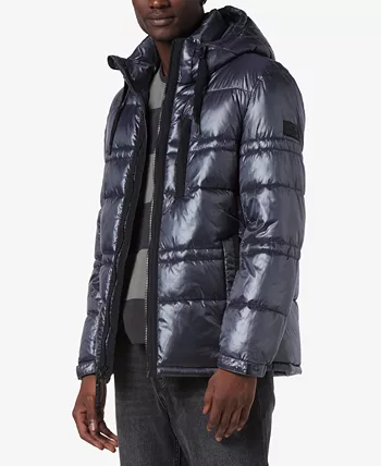 Men?s Gotham Super Wet Cire Puffer Jacket With Grosgrain Trim