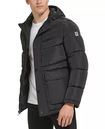 Men's Quilted Puffer Jacket with Patch Pockets