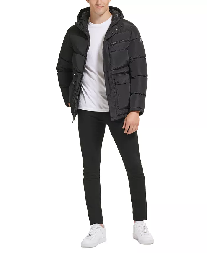 Men's Quilted Puffer Jacket with Patch Pockets
