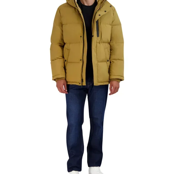 Men's Puffer Coat With Fleece-Lined Hood