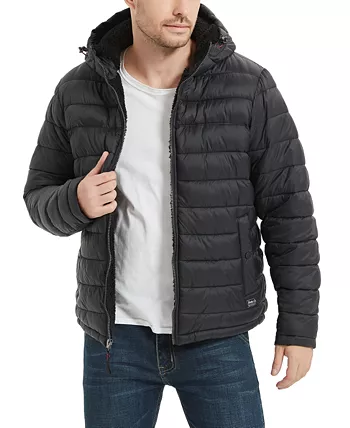 Men's Sherpa Lined Hooded Puffer Jacket