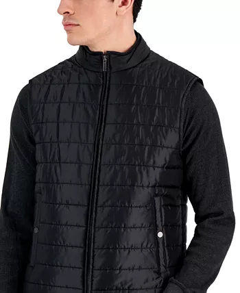 Men's Quilted Zip-Front Nylon Vest
