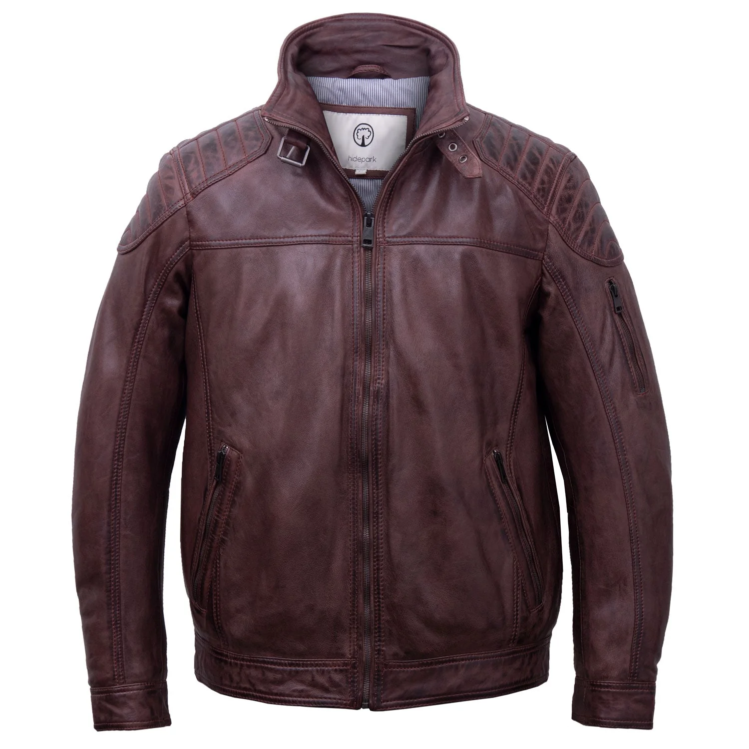 MAC: MEN'S BURGUNDY LEATHER JACKET