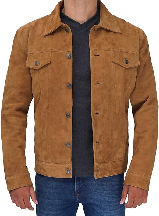 Casual Suede Leather Jacket For Men - 2