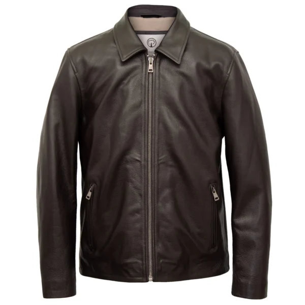 HENRY: MEN'S BROWN LEATHER JACKET
