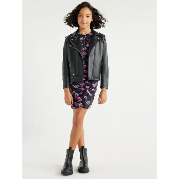 Scoop Girls Faux Leather Moto Jacket, Sizes 4-12