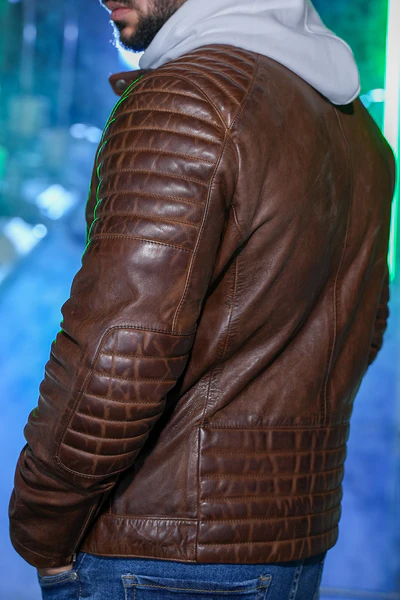 Wheeler Tan Brown Leather Jacket
