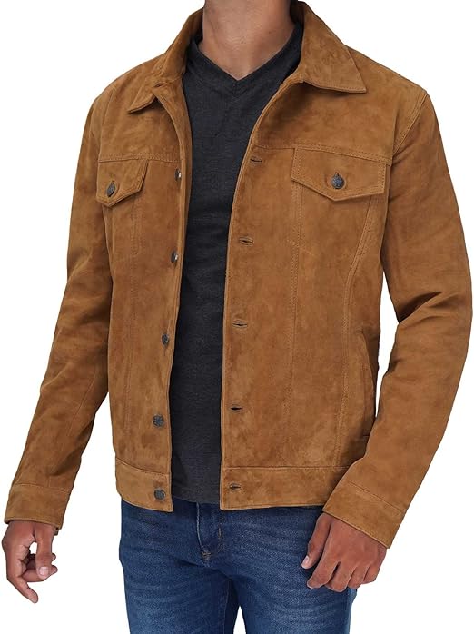Casual Suede Leather Jacket For Men - 2
