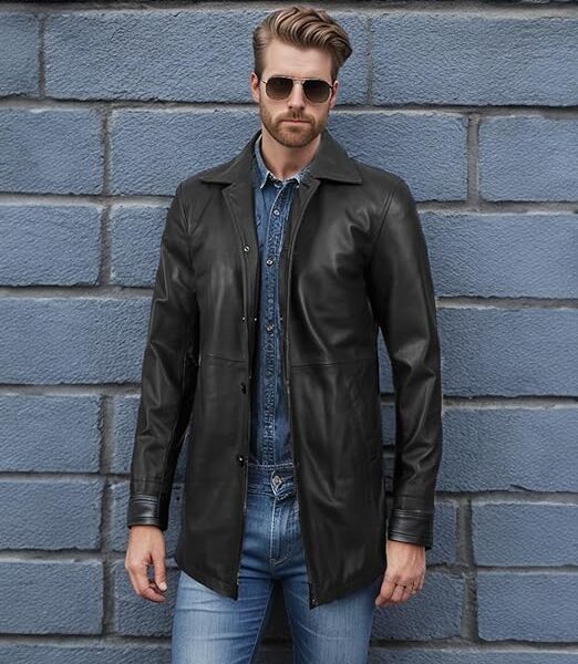 Casual Real Lambskin Leather Coat For Men