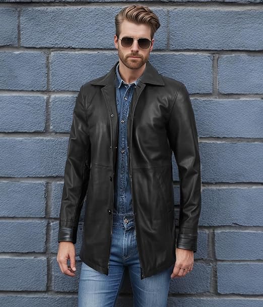Casual Real Lambskin Leather Coat For Men