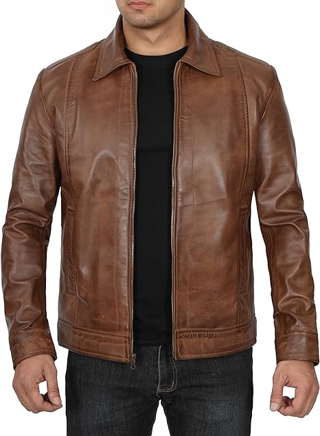 Classic Vintage Leather Jacket For Men