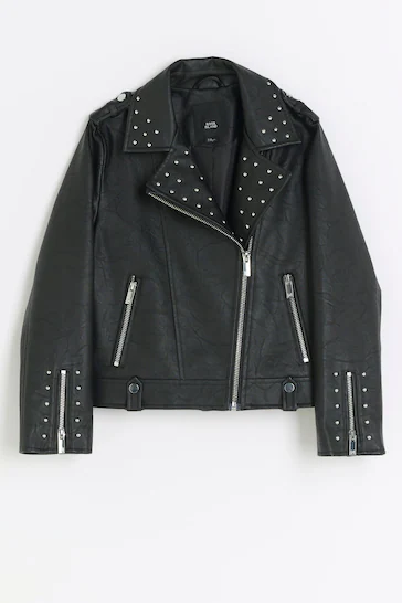 River Island Girls Studded Biker Jacket