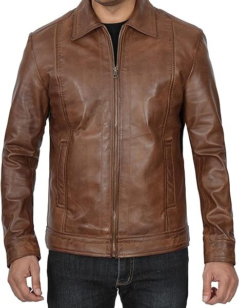 Classic Vintage Leather Jacket For Men