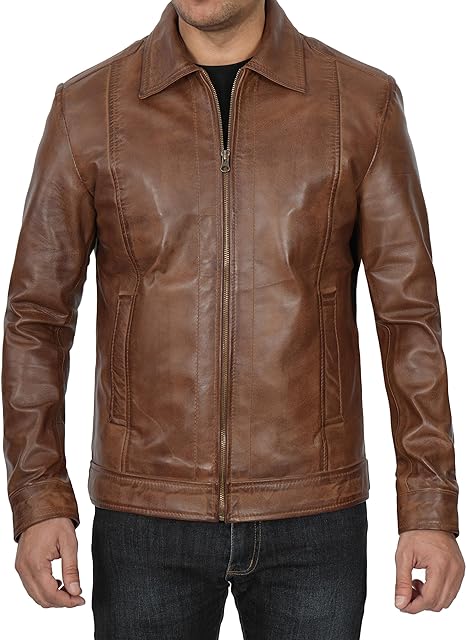 Classic Vintage Leather Jacket For Men