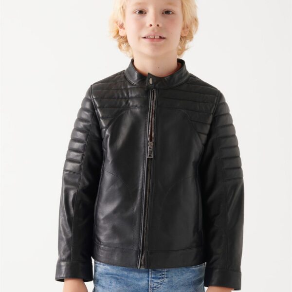 FRED Boys Black Leather Jacket
