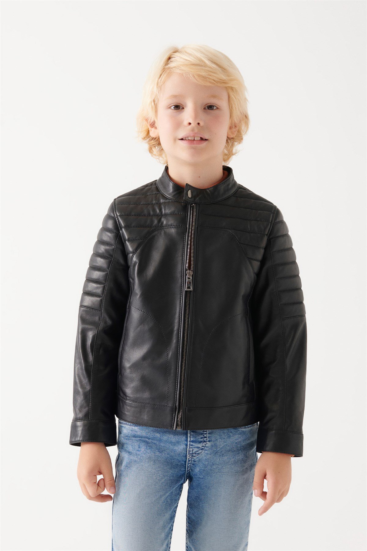 FRED Boys Black Leather Jacket