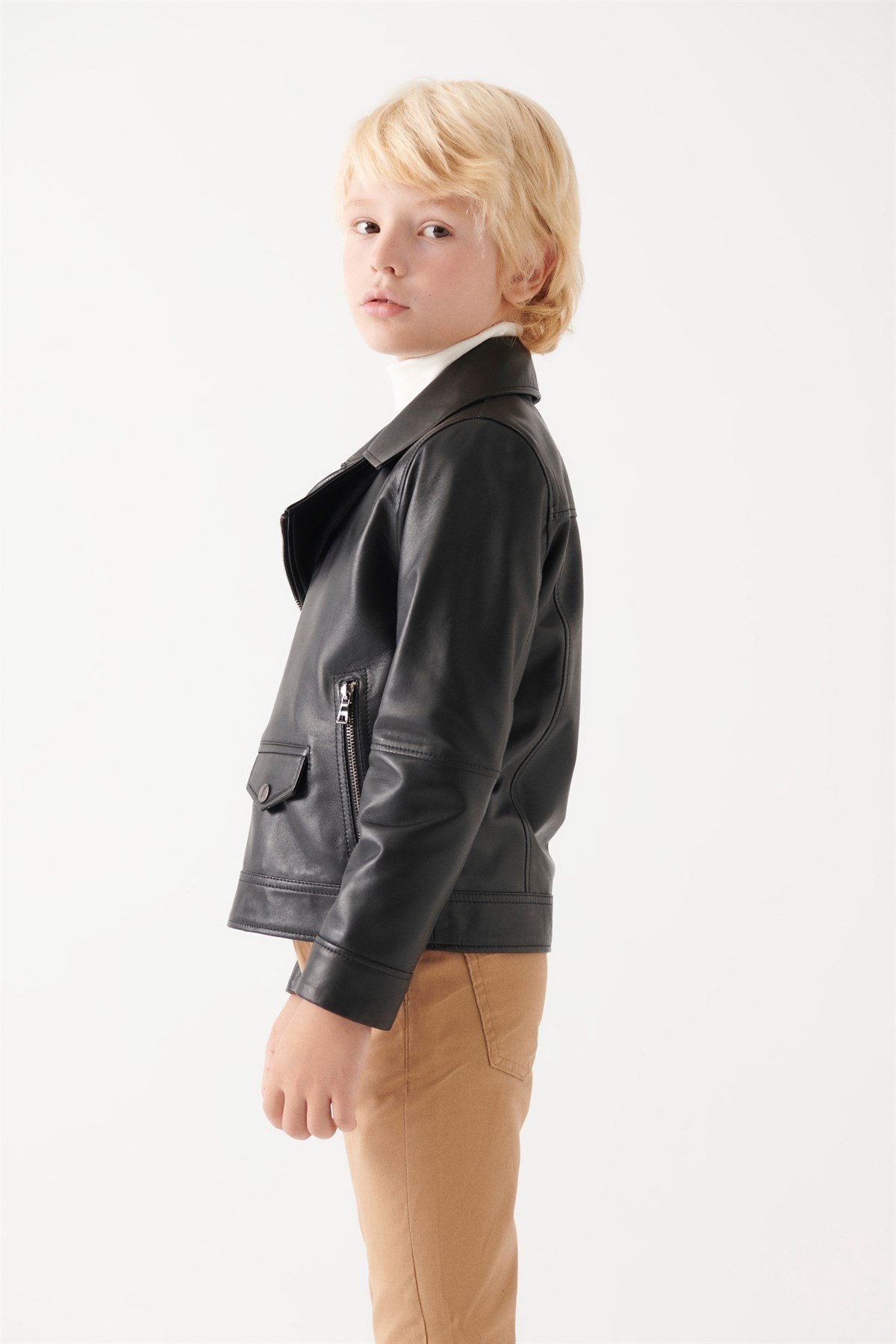 HUGO Boys Black Leather Jacket