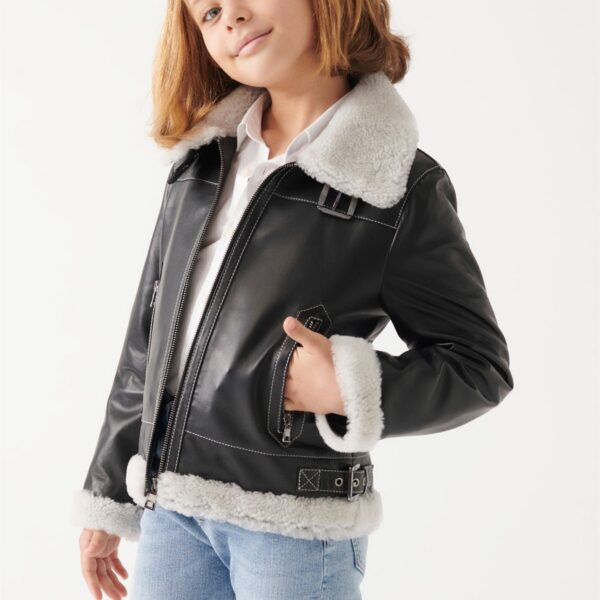 CHARLY Girls Black Leather Jacket