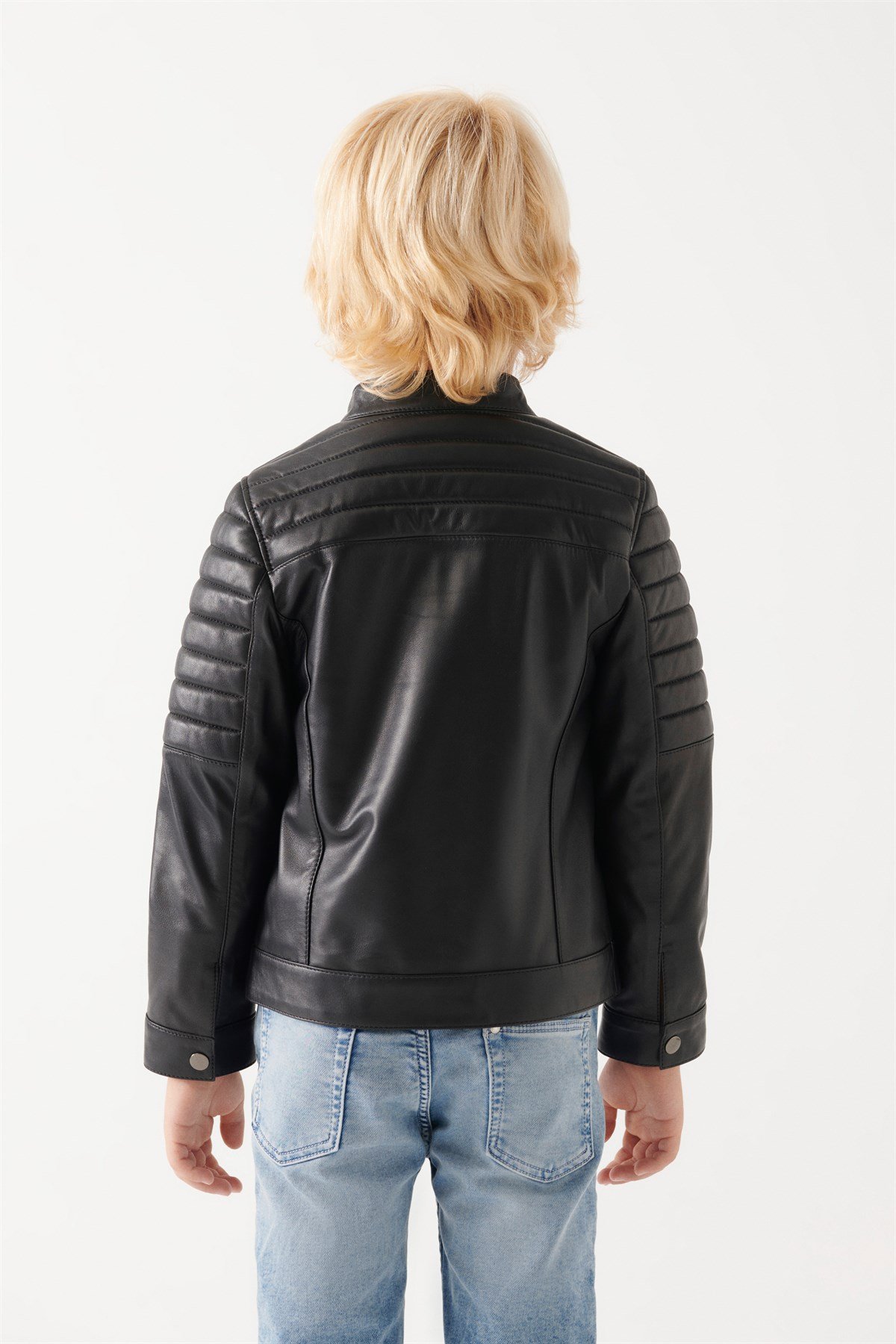 FRED Boys Black Leather Jacket