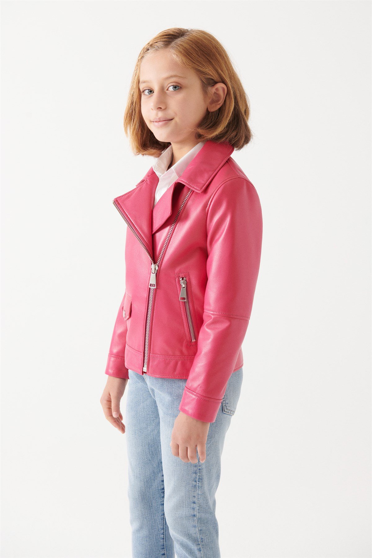 LARA Girls Vanilla Leather Jacket