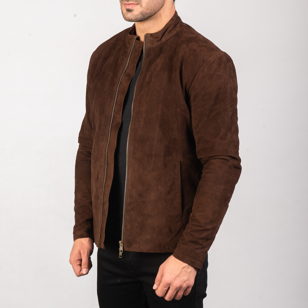 Sven Mocha Suede Bomber Jacket