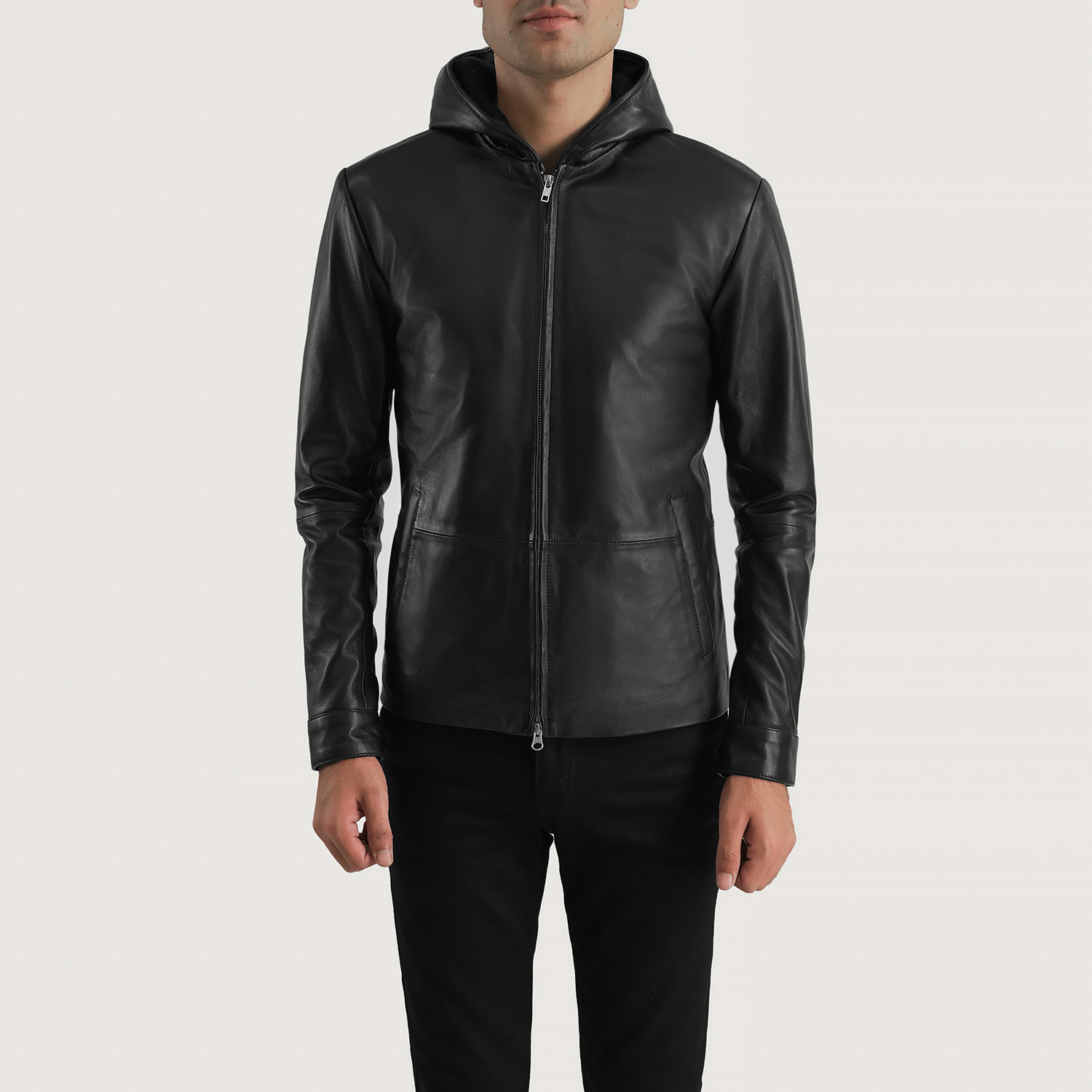 MensAndyMatteBlackHoodedLeatherJacketCloseFront-5-1700228491926.webp