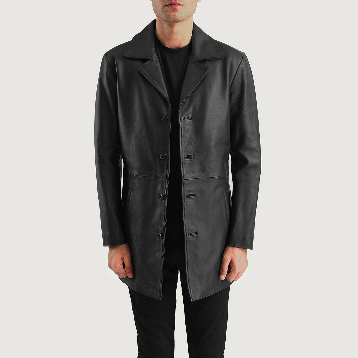 Classmith Black Leather Coat