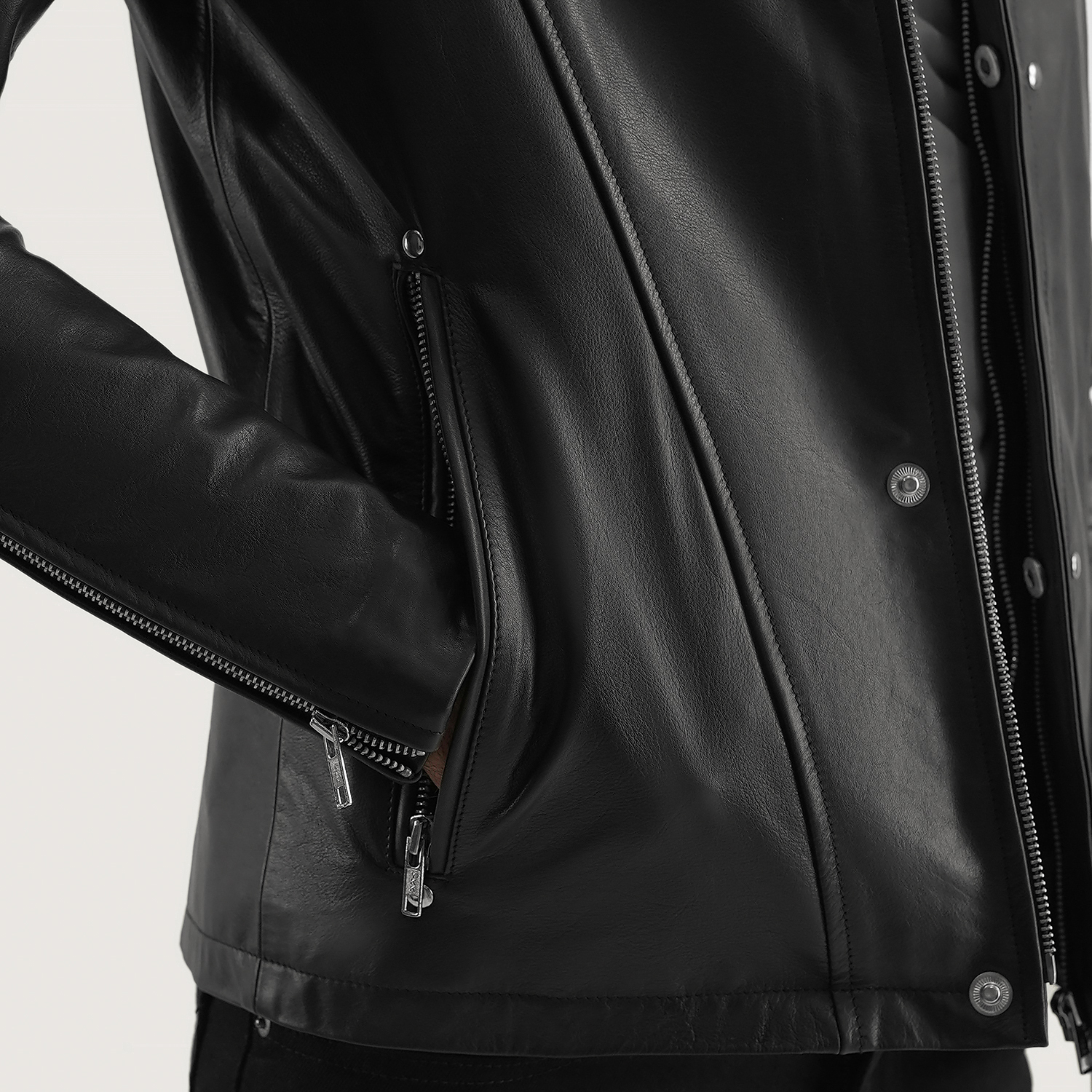 Highschool Black Hooded Leather Jacket