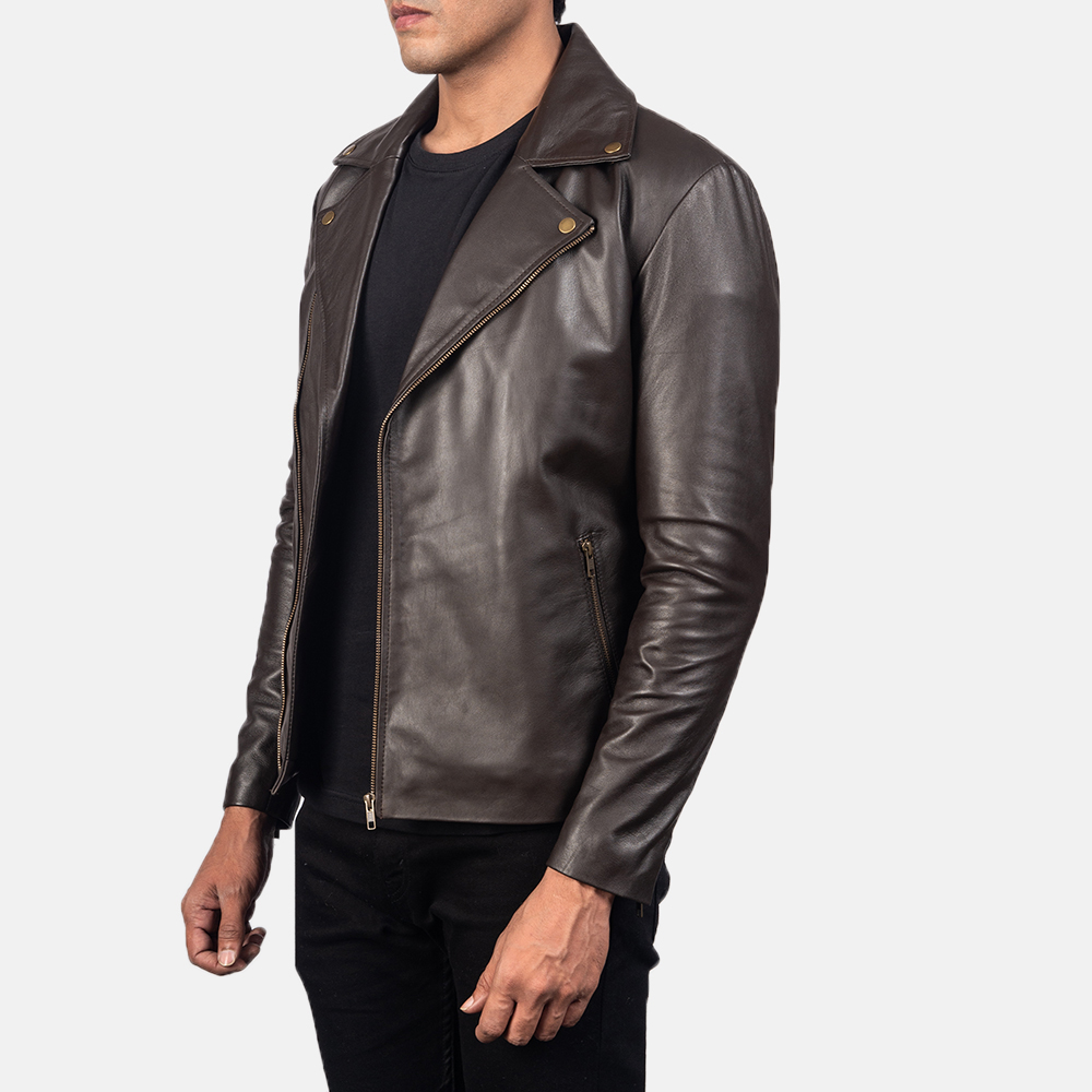 Noah Brown Leather biker Jacket