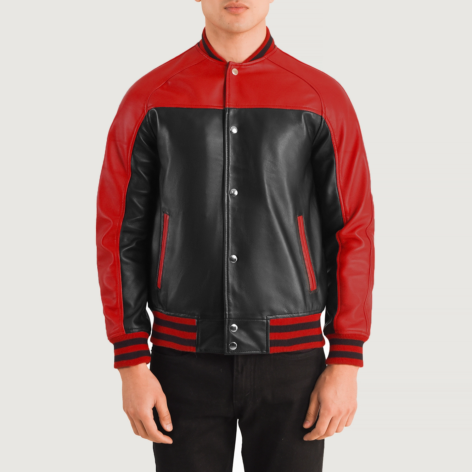 MensTerranceBlackRedLeatherVarsityJacketCloseFront-5-1704122594455.webp