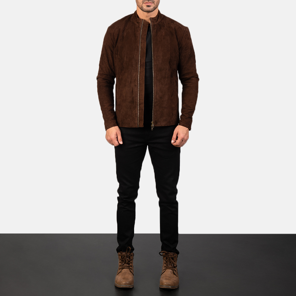 Sven Mocha Suede Bomber Jacket