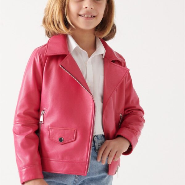 LARA Girls Vanilla Leather Jacket