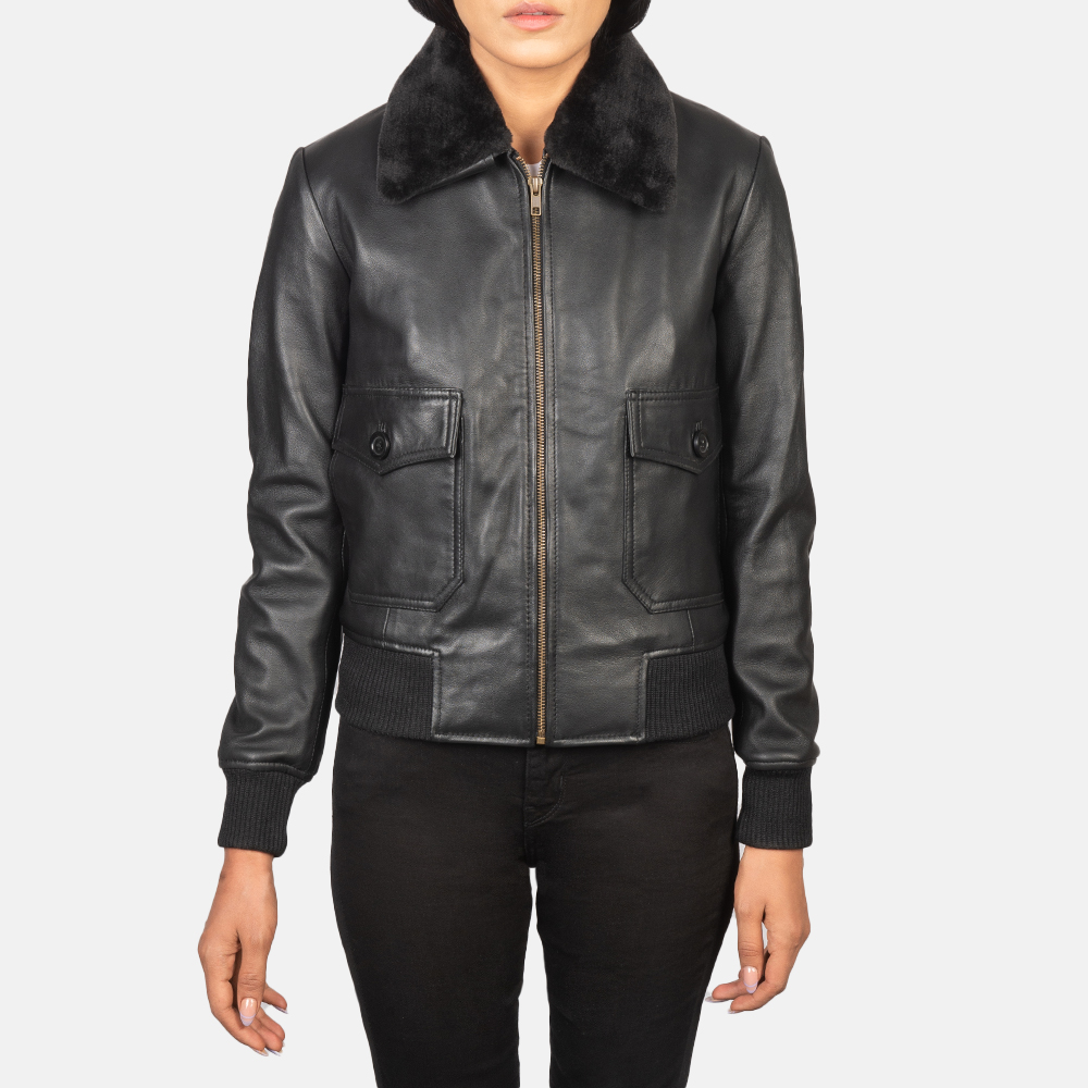 WomensStellaG-1BlackLeatherBomberJacketCloseFront-5-1652201341412.jpg