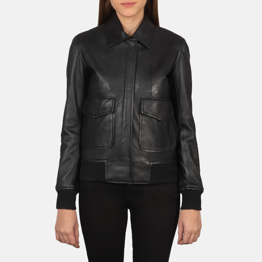 WomensWestaA-2BlackLeatherBomberJacketCloseFront-5-1659377517231.jpg