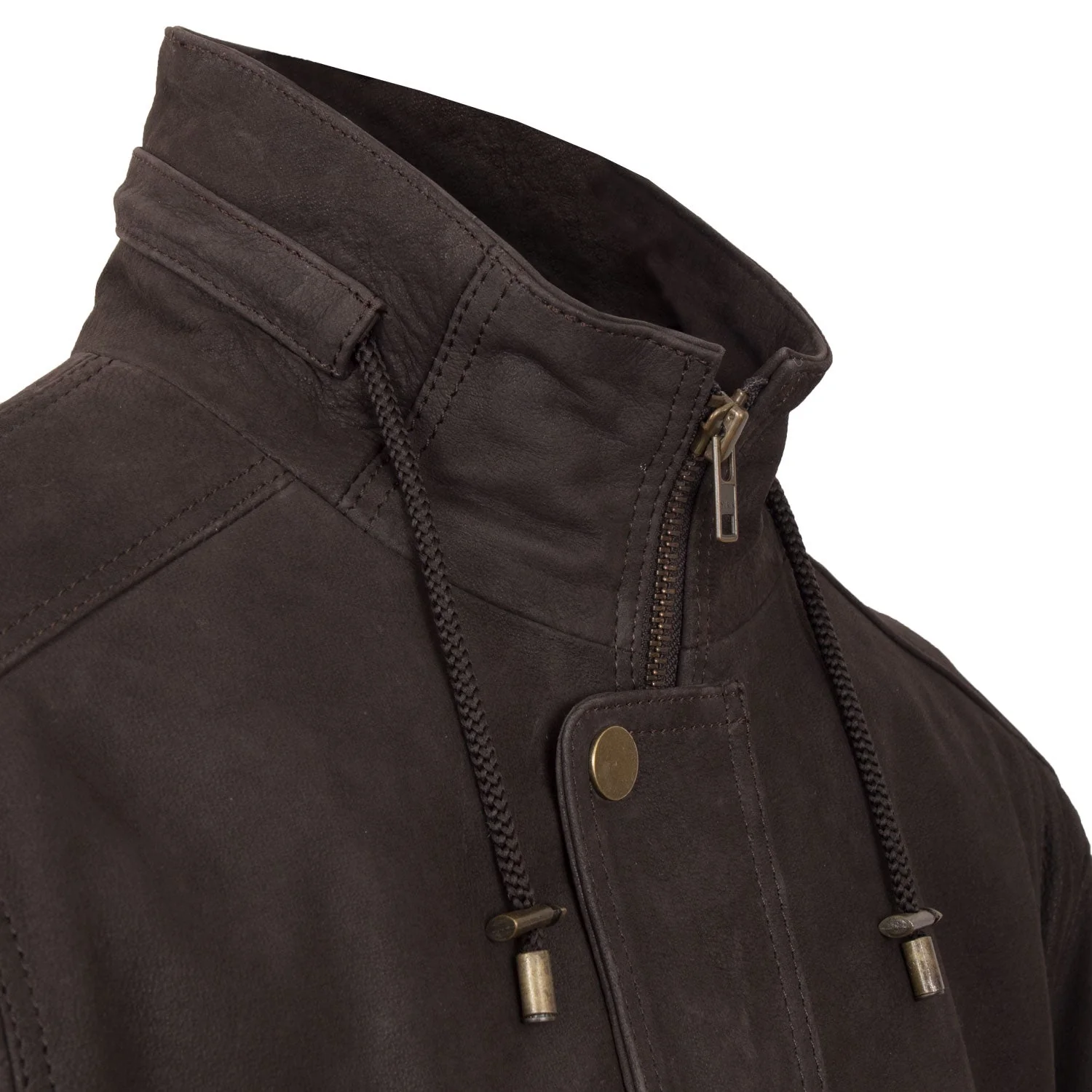 WALKER: MEN'S BROWN LEATHER COAT