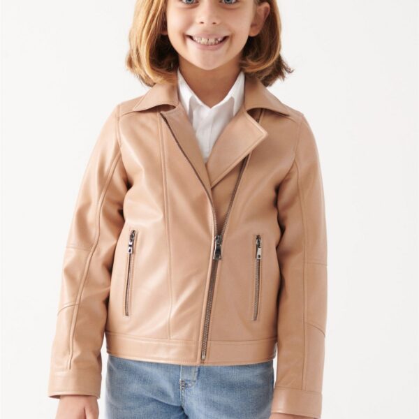 VILMA Girls Vanilla Leather Jacket