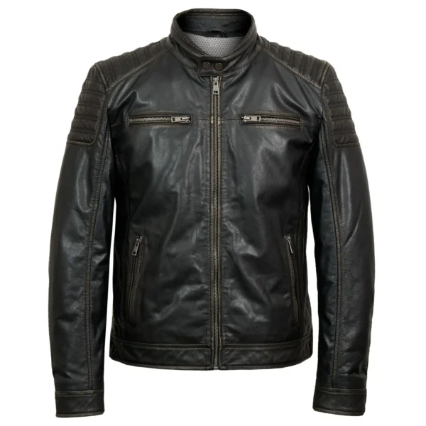 TATE MEN'S VINTAGE BROWN LEATHER JACKET