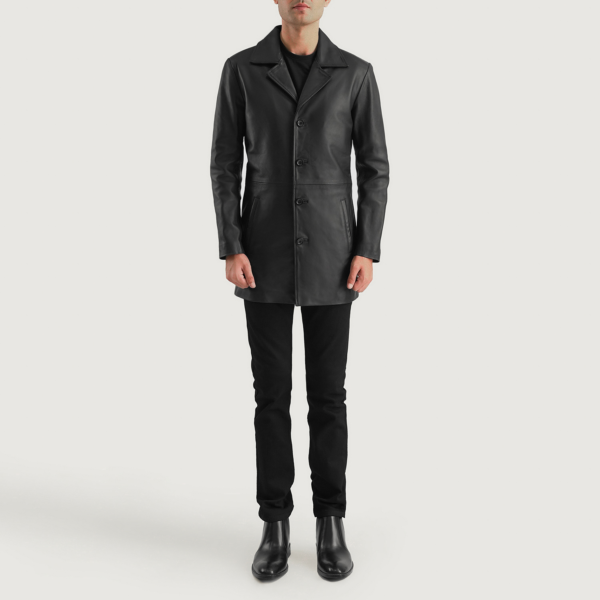 Urban Slate Black Leather Coat