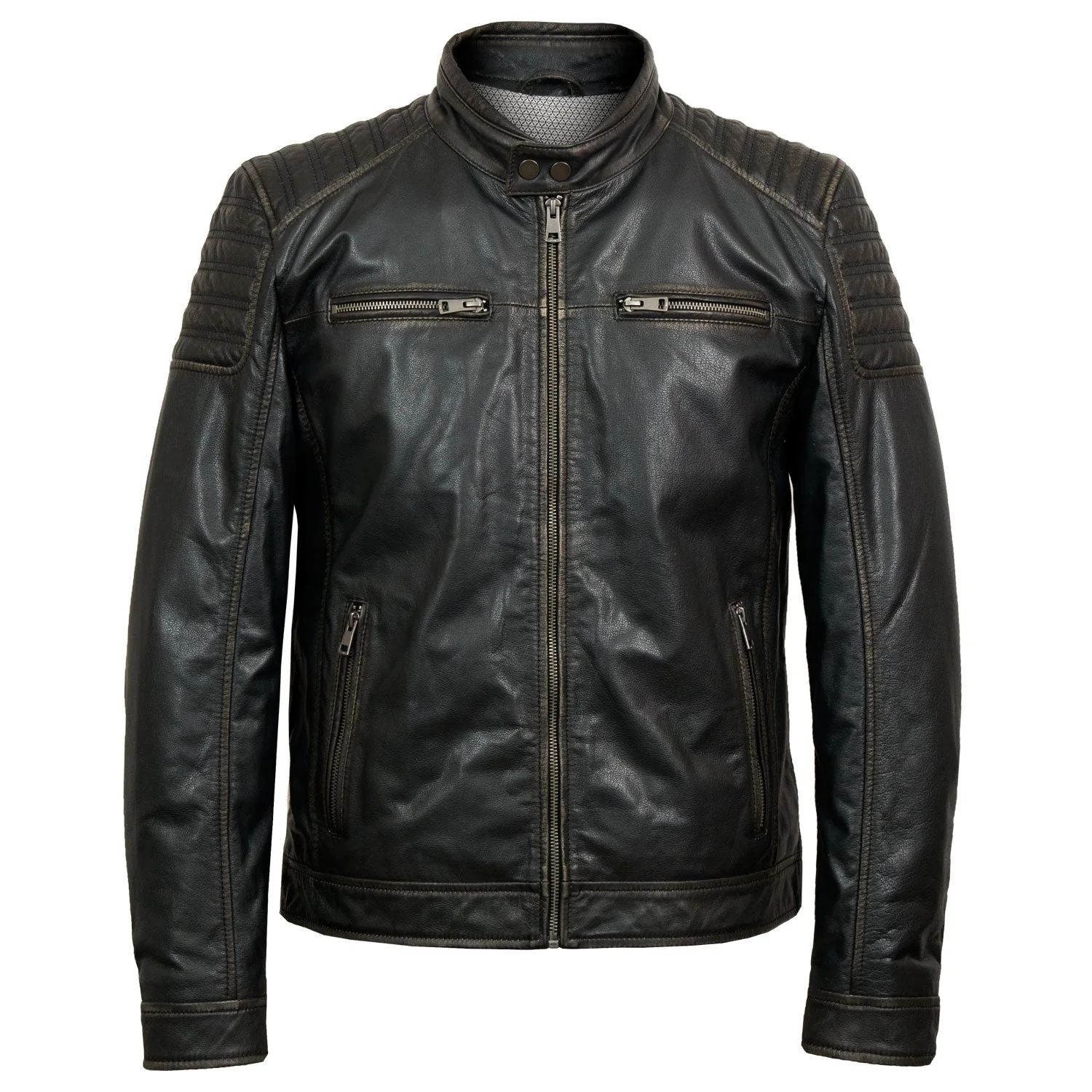 TATE MEN'S VINTAGE BROWN LEATHER JACKET
