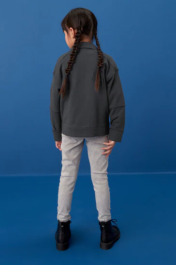 Black Jersey Biker Jacket