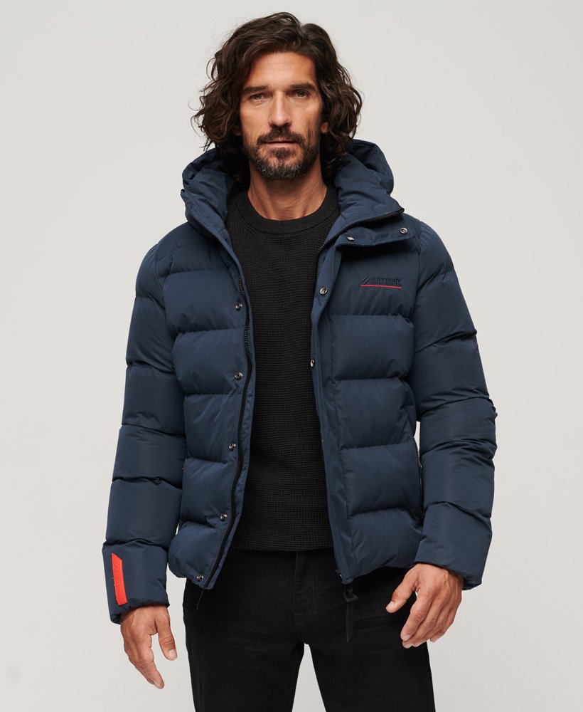 Hooded Microfibre Sports Puffer Jacket