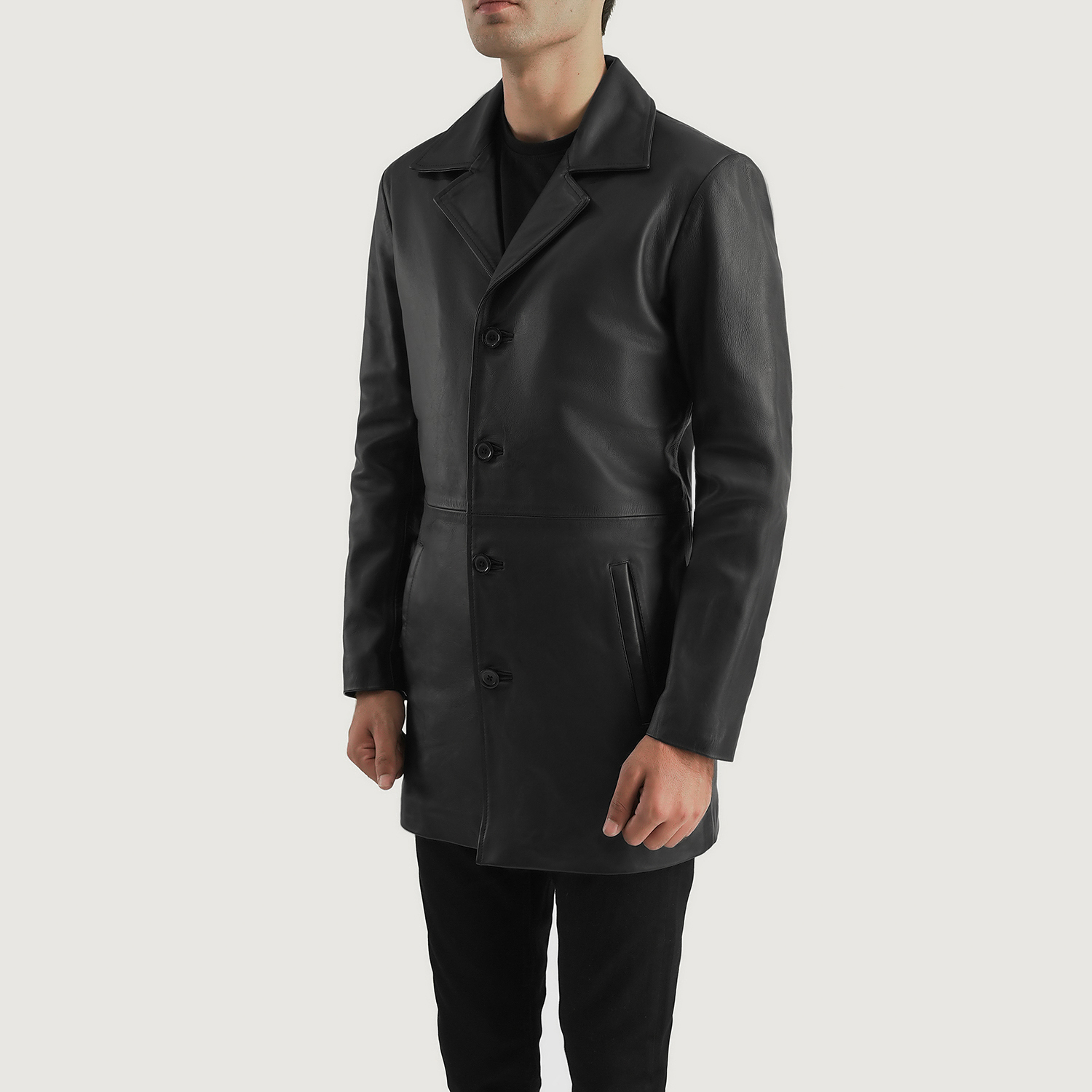 Urban Slate Black Leather Coat