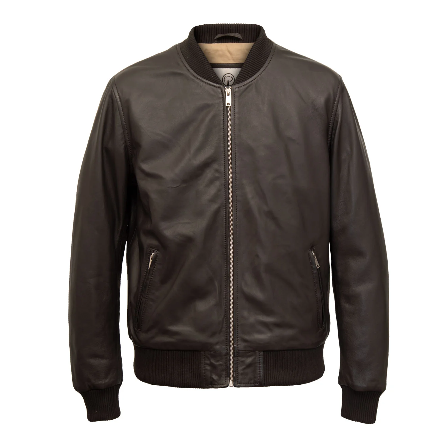 DAMON: MEN'S BROWN BOMBER LEATHER JACKET